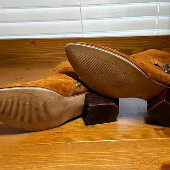 Steve Madden Cassie Ankle Boots Cognac Suede 8 - Picture 9 of 9